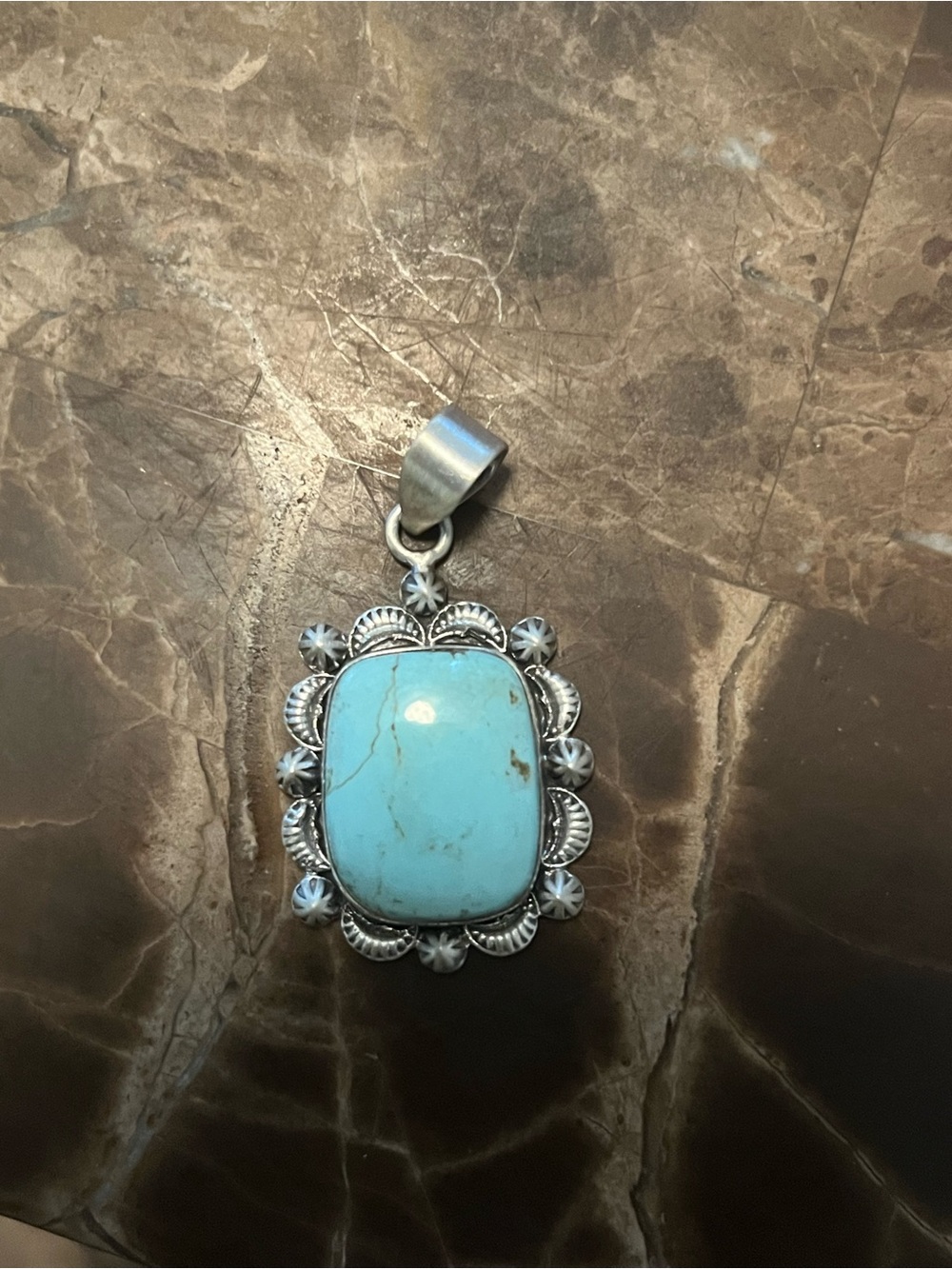 Golden Hills Turquoise Sterling Silver Pendant - Southwestern Style